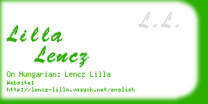 lilla lencz business card